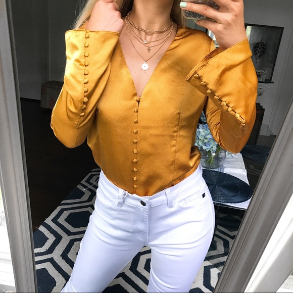 🆕 JOIE MADORA DUSTY GOLD LONG SLEEVE BLOUSE! - Picture 4 of 13